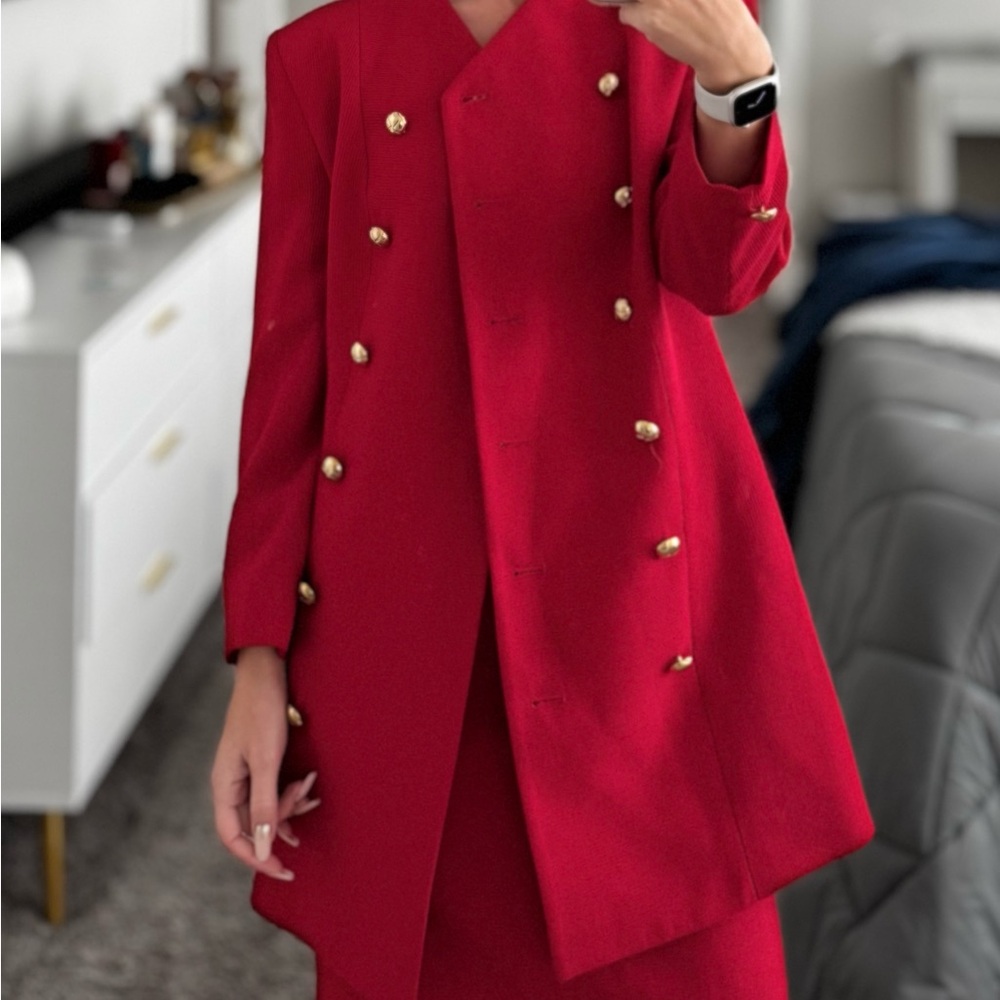 Dior Red Double-Breasted Coat